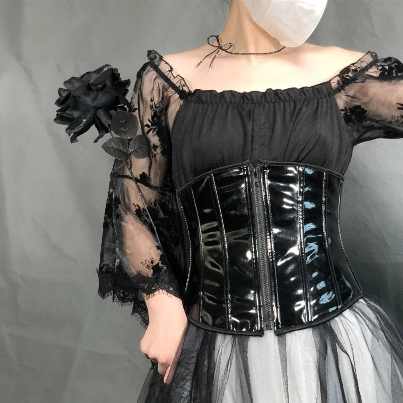 مشد ارتداءها Steampunk Girdle Punk Underbust مشد أعلى الخصر Cincher