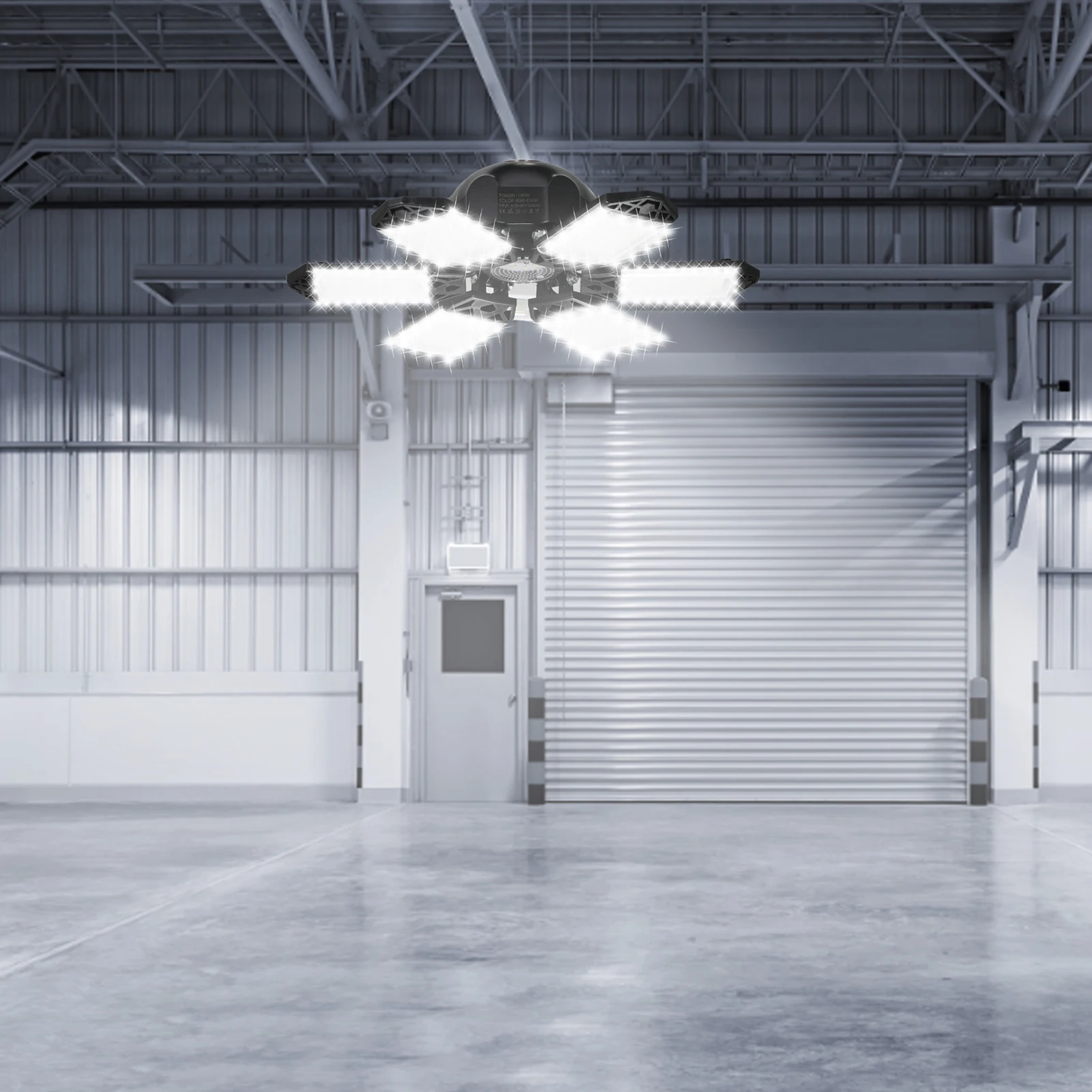 

2PCS Garage Light with 6 Adjustable Panels Folding Ceiling Lamp E26 E27 Base Socket Holder for Garage Warehouse Workshop Basemen