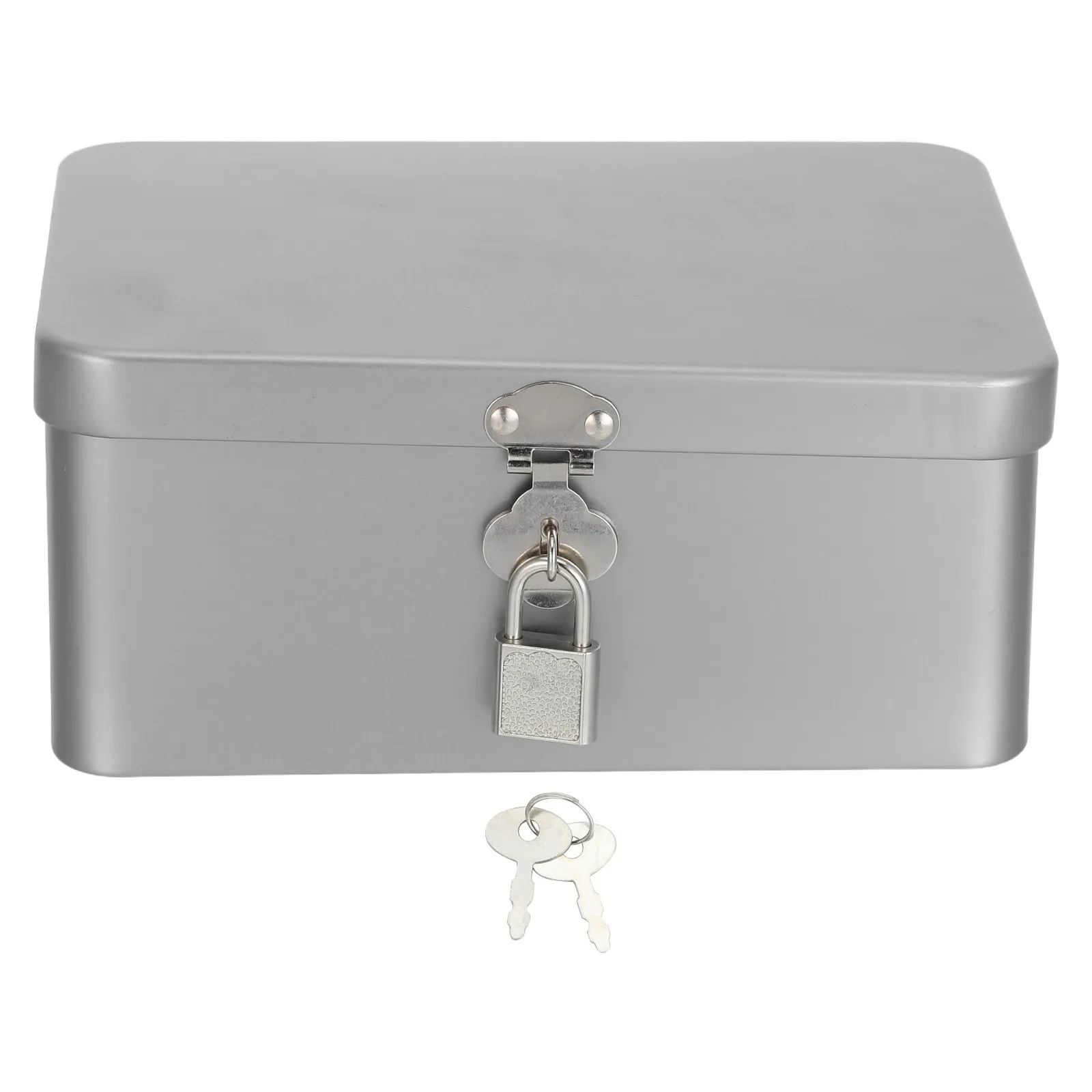 Matte Black Metal Rectangular Empty Hinged Tin Box Small Portable Storage Container for Keys Sewing Tools Jewelry Craft Candies