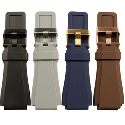 BRETA 34 * 24mm Convex Sillicone rubber watch strap For Bell Series BR01 BR03 men Watchband Bracelet Belt Ross