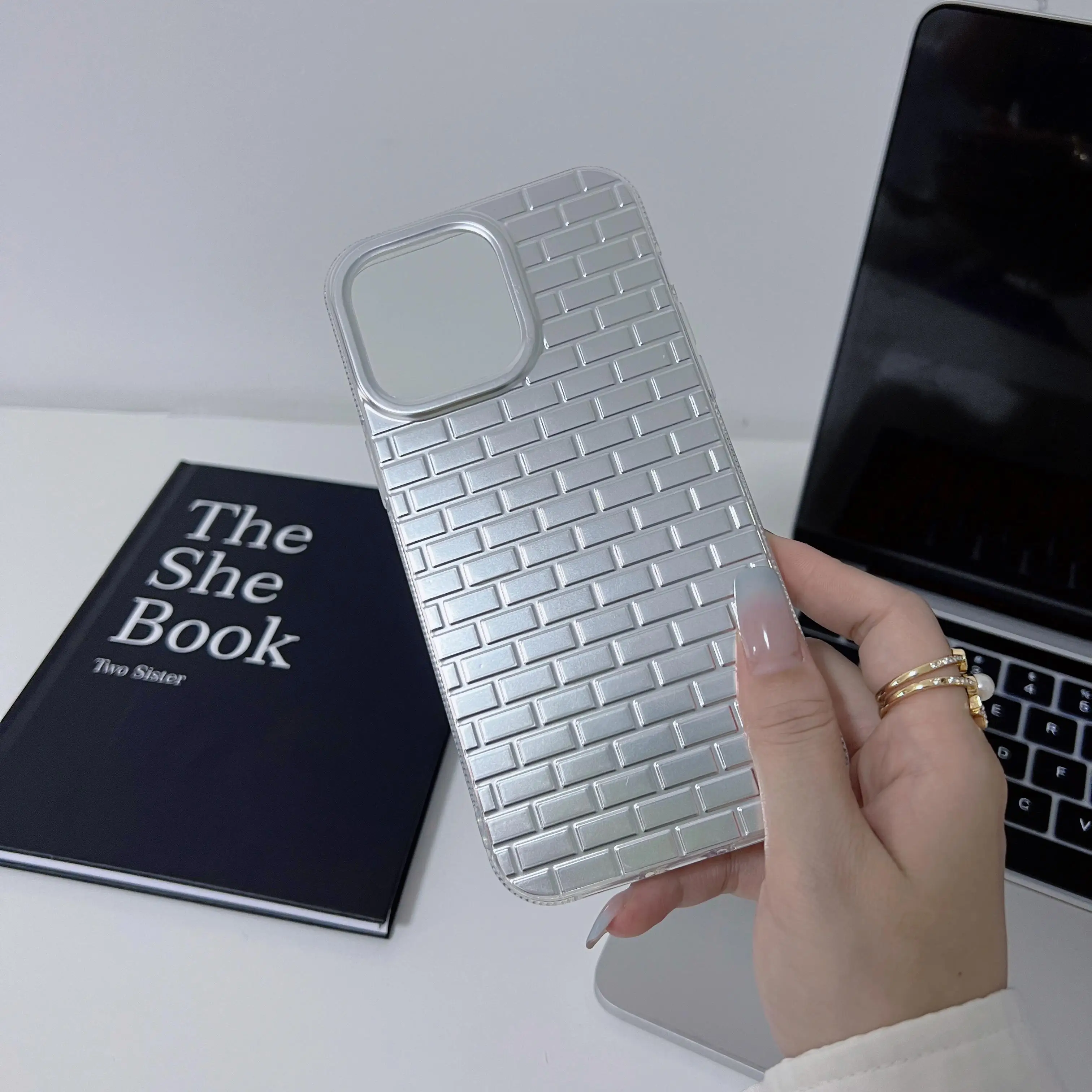 Personalized Silver Brick Protective Case, Suitable for Apple 14Plus, iPhone 11, 13Pro, Creative, 12Pro Max