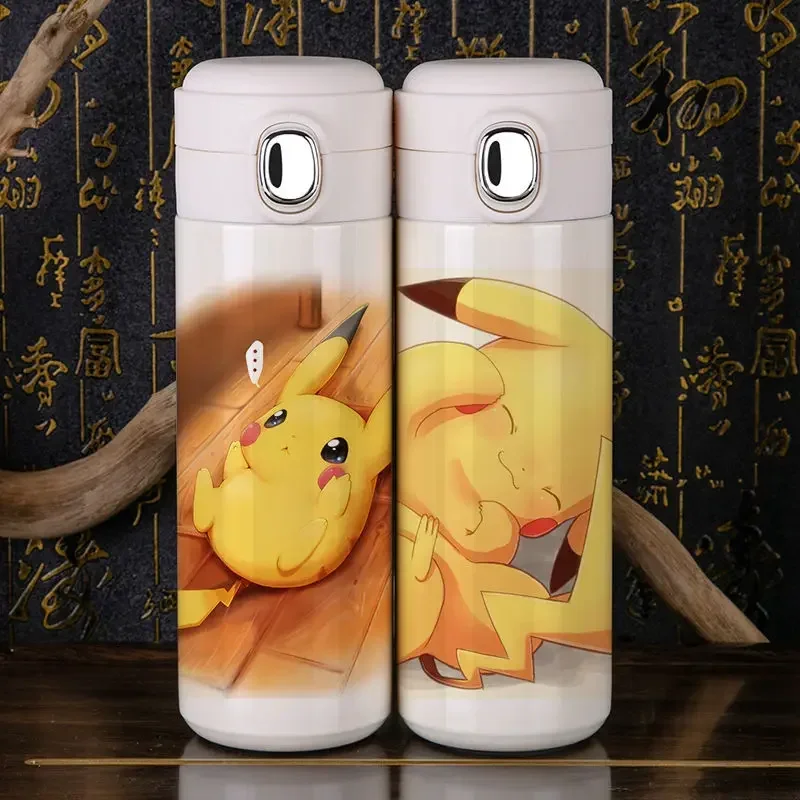 Nuova bottiglia d\'acqua Pokemon Pikachu tazza termica in acciaio inossidabile tazza d\'acqua per cartoni animati tazza portatile Anti-caduta per