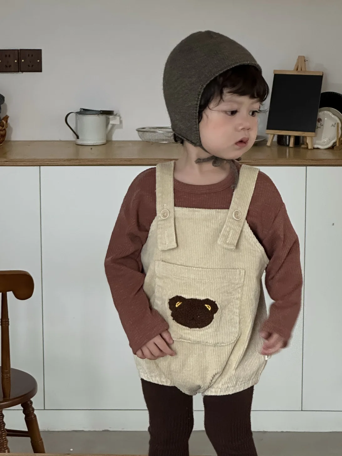 

Новинка осени 202, детское боди без рукавов на бретелях, плотный вельветовый комбинезон для новорожденных малышей, комбинезон для мальчиков и девочек, одежда