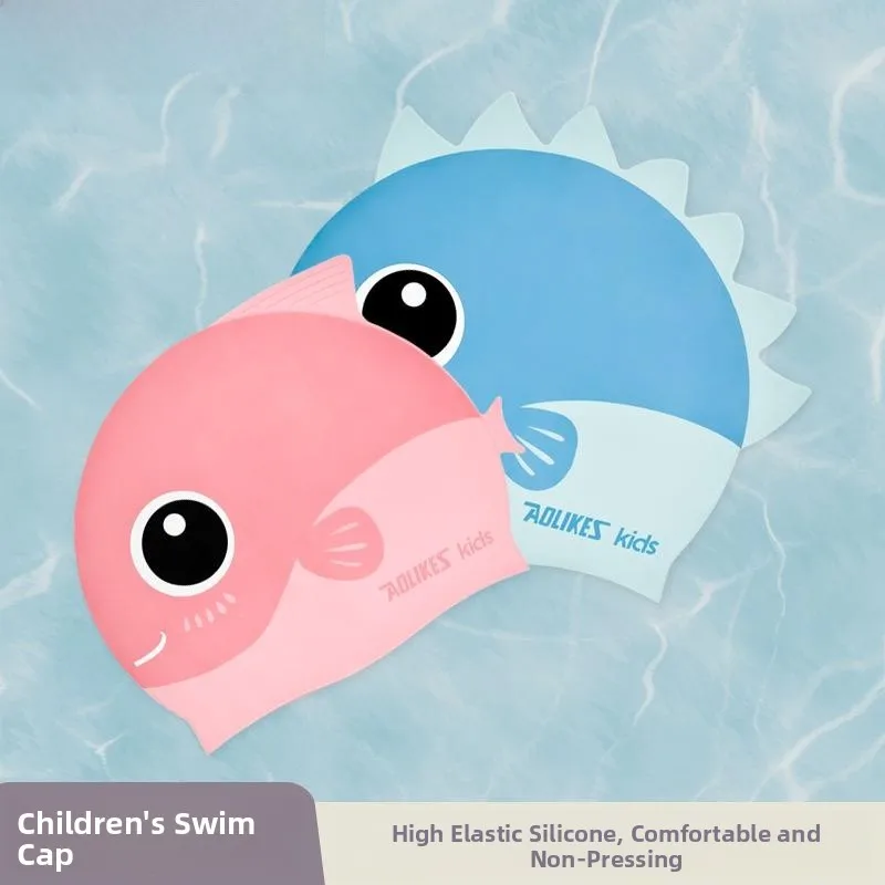 cuffia-da-nuoto-per-bambini-in-silicone-antiscivolo-comoda-protezione-per-i-capelli-protezione-per-le-orecchie-unisex-stile-cartone-animato-sport-e-fitness