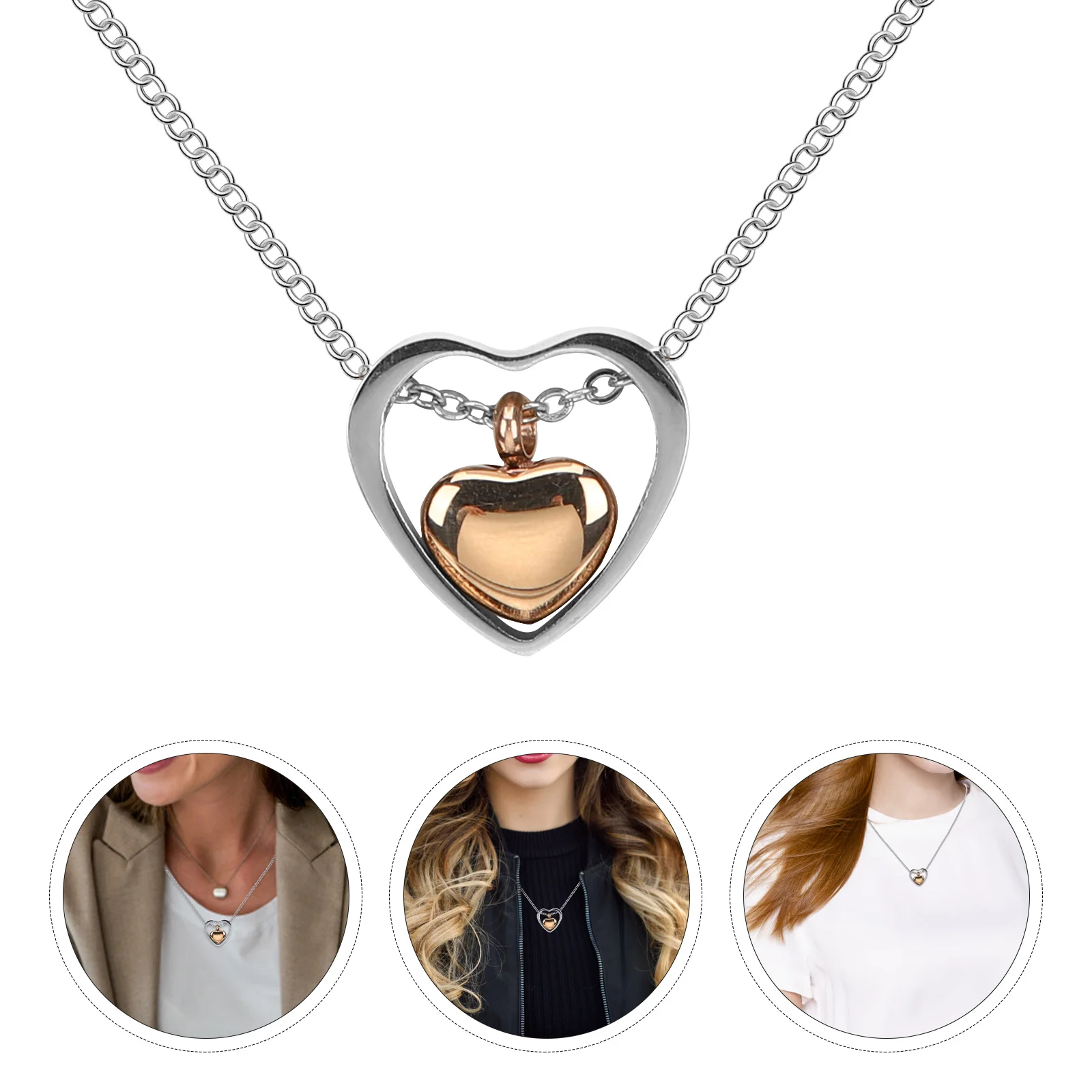 

Cremation Necklace Heart Urn Pendant Titanium Steel Necklace for Ashes Keepsake Jewelry Women Urn Jewelry for Human Ashes