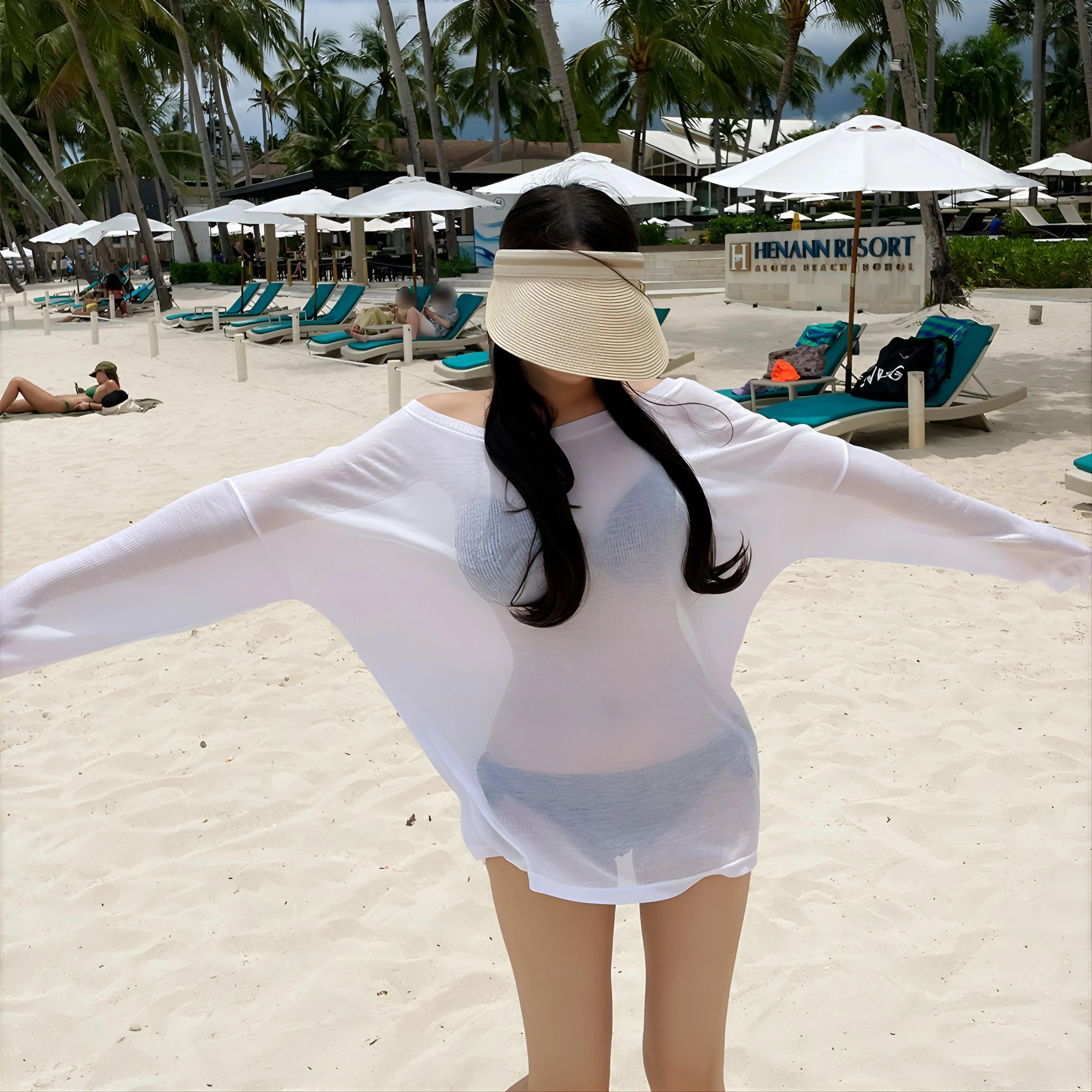 

Женская накидка на молнии для кемпинга, с защитой от солнца, в европейском стиле, контрастная, этническая, блестящая, с эффектом «русалки», мусульманская, шикарная, в стиле Ins