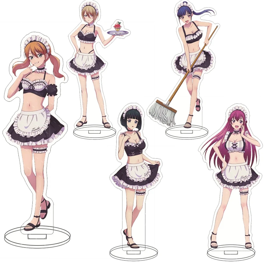 Figura de acrílico de anime de 16 cm: La terraza del café y sus diosas - Tsuruga Ami, Makusawa Ōka, Kasukabe Hayato - Adornos y regalos