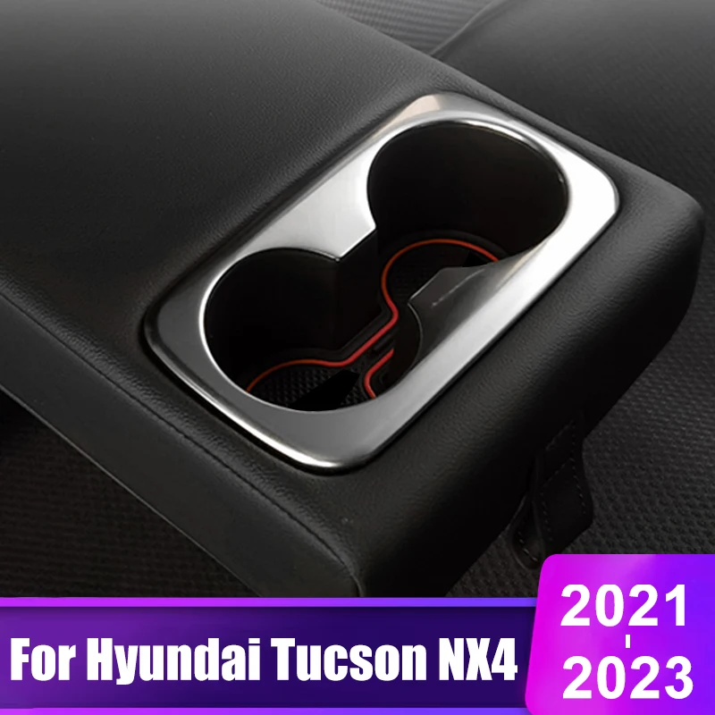 

For Hyundai Tucson NX4 2021 2022 2023 Hybrid N Line Car Seat Back Row Water Cup Holder Cover Trim Accessories