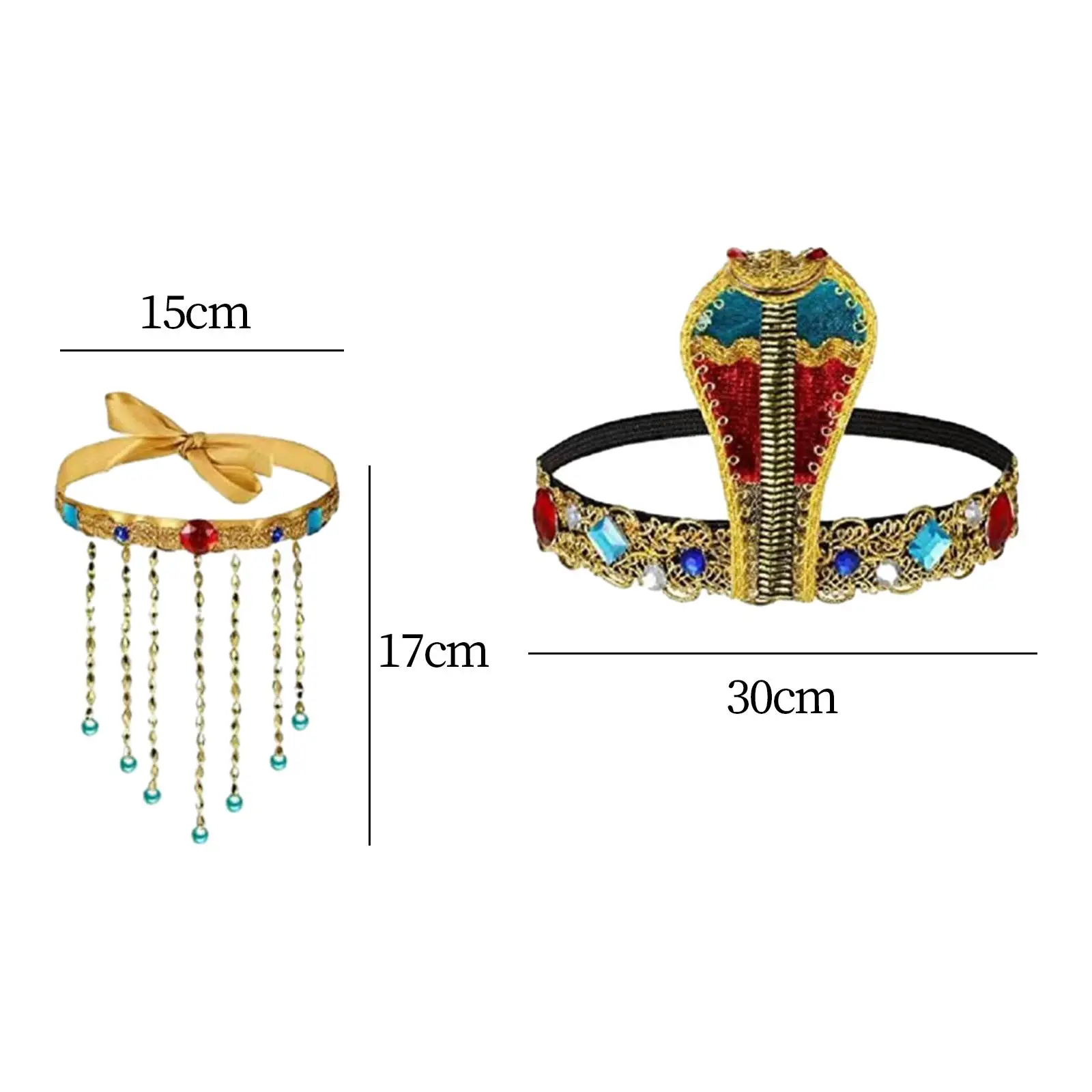 2x Frauen ägyptischen Kostüm Accessoires exquisiten Schmuck Perlen Quaste Halskette für Cosplay Urlaub Halloween Party Foto Requisiten