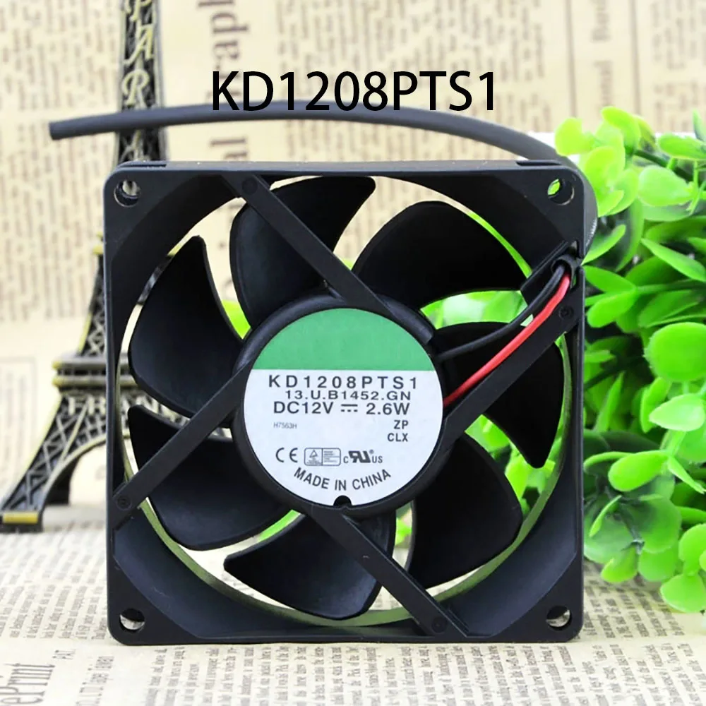 Silent Case Cooling Fan 80*80*25mm KD1208PTS1 2-wires 12VDC 1.8W radiator Server Fully Teste