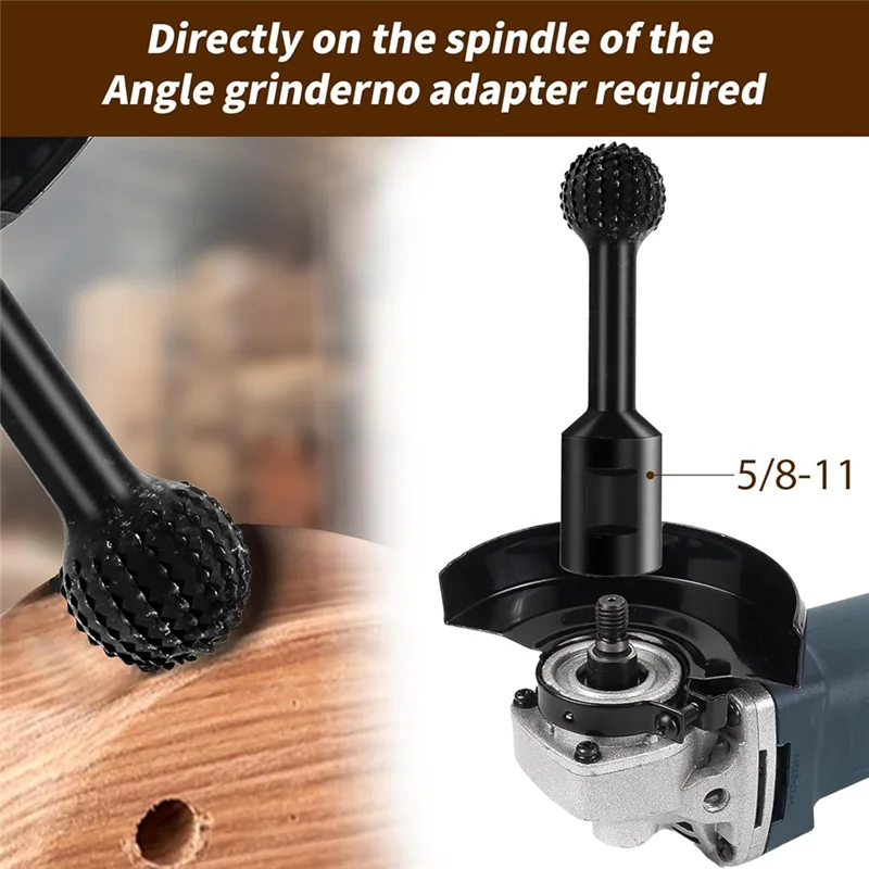 

【Best Selling】4Pcs Ball Grinding Head Ball Gouge Angle Grinder Attachment Sphere Rotary Burr With 5/8-11 Threads