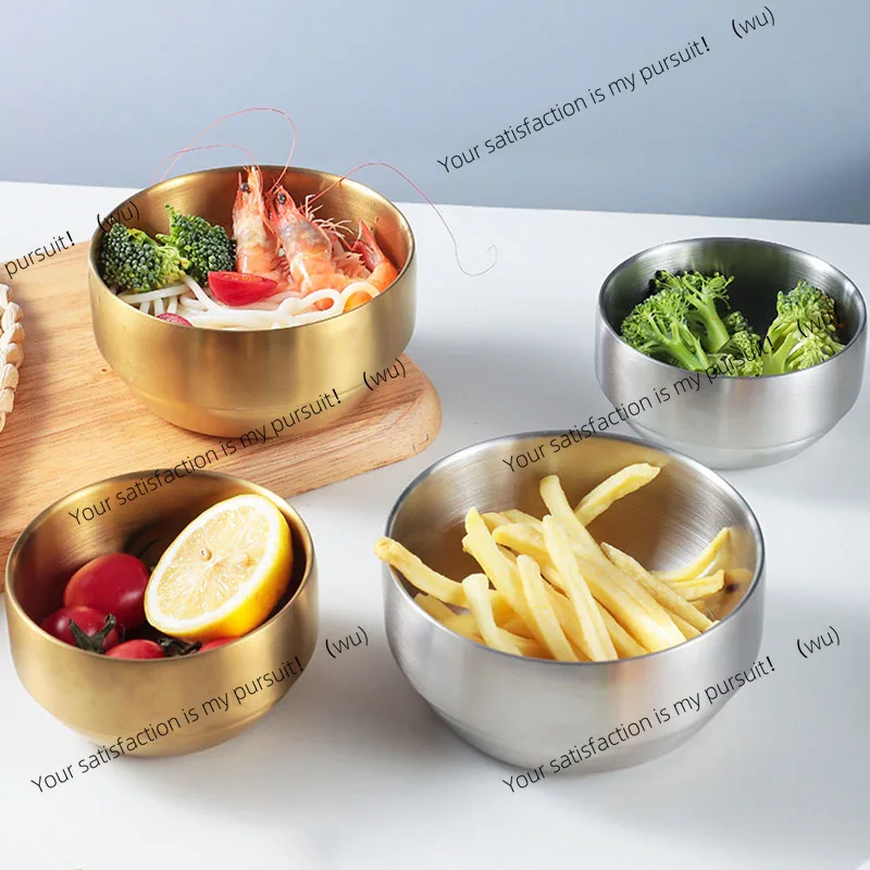 304 stainless steel double-layer rice bowl, steamed rice bowl, anti-scalding children's small bowl, for Korean cuisine