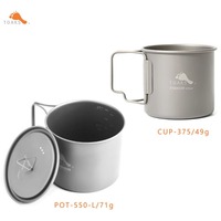 TOAKS Titanium 550ml Pot(0.3mm  Version ) 375ml Cup Ultralight Cup Outdoor Camping Equipment  Mug Tableware Foldable Handle