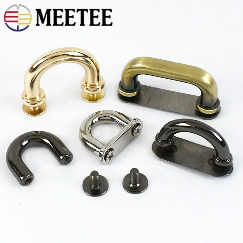 Meetee 10Pcs D Ring Metal Arch Bridge Buckle Bag Strap Hook O Rings Side Clip Clasp Belt Buckles Handbag Hardware Accessories