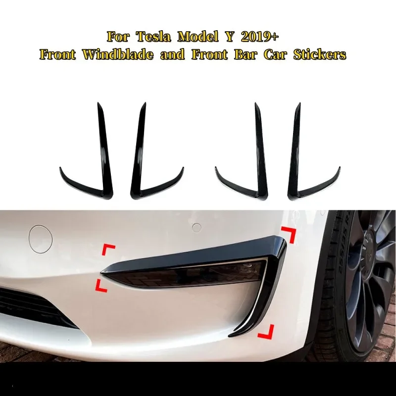 

2 шт. для Tesla Model Y 2019+ переднее ветровое стекло, передний бампер, автомобильная наклейка, аксессуары для внешней модификации