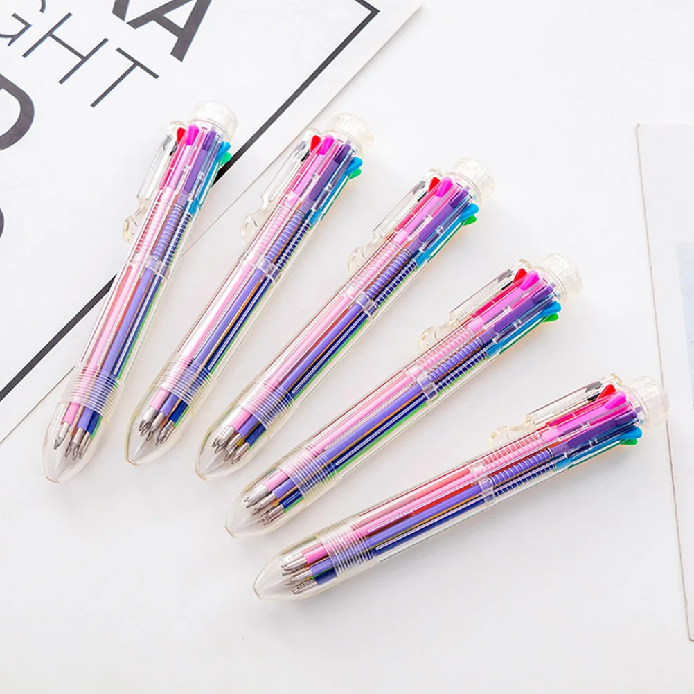 

10Pcs Ballpoint Pens Retractable 8-Color Smooth Writing Gel Ink Creative Student Stationery School Office Gift