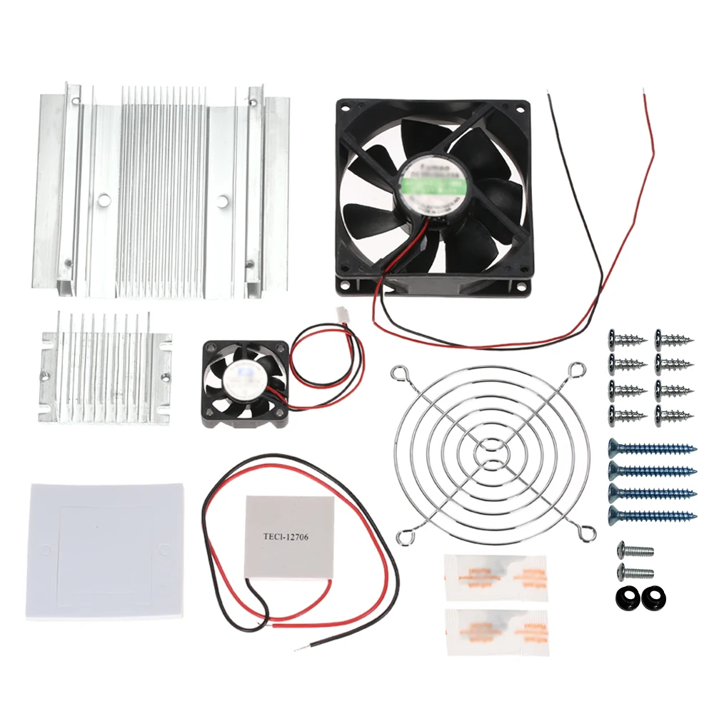 DIY Thermoelectric Peltier Refrigeration Cooling System Semiconductor Cooler Conduction Module+Radiator+Cooling Fan+TEC1-12706