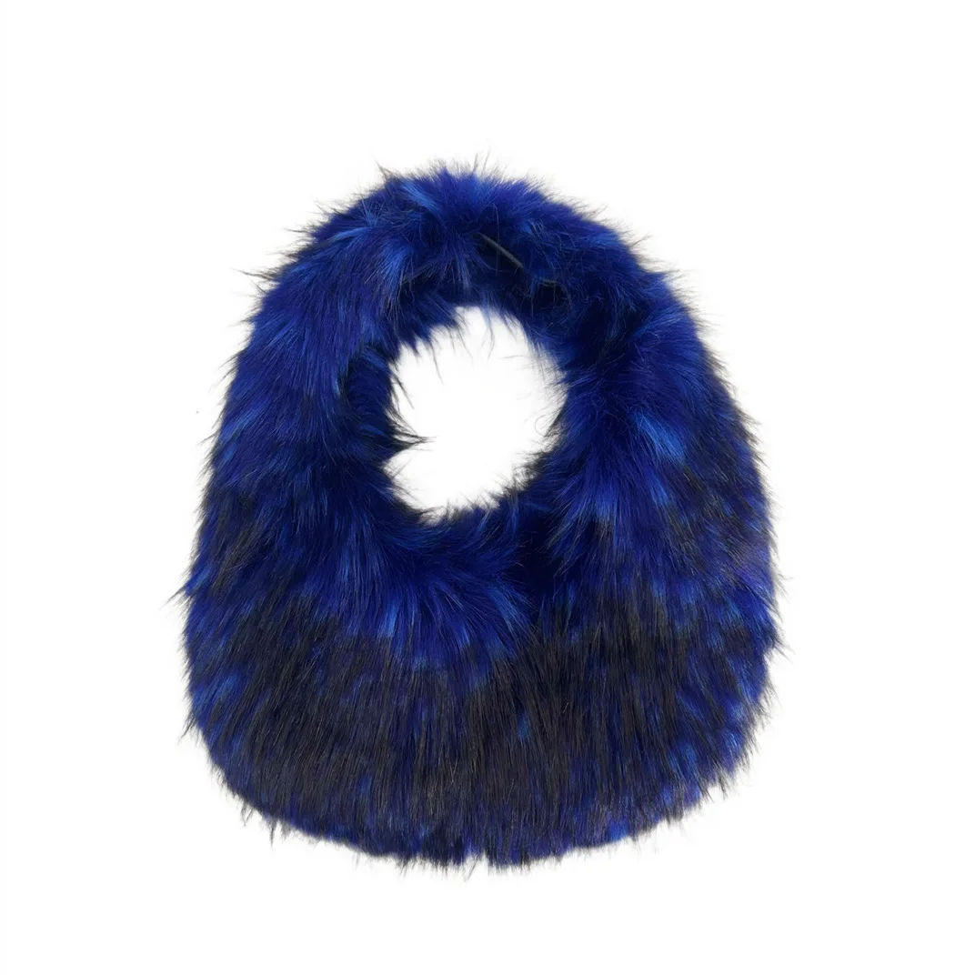 Winter Faux Fur Shoulder Bag for Women Trendy Fuzzy Handbags Plush Crossbody Fluffy Tote Bag Furry Handle Mobile Phone Bag