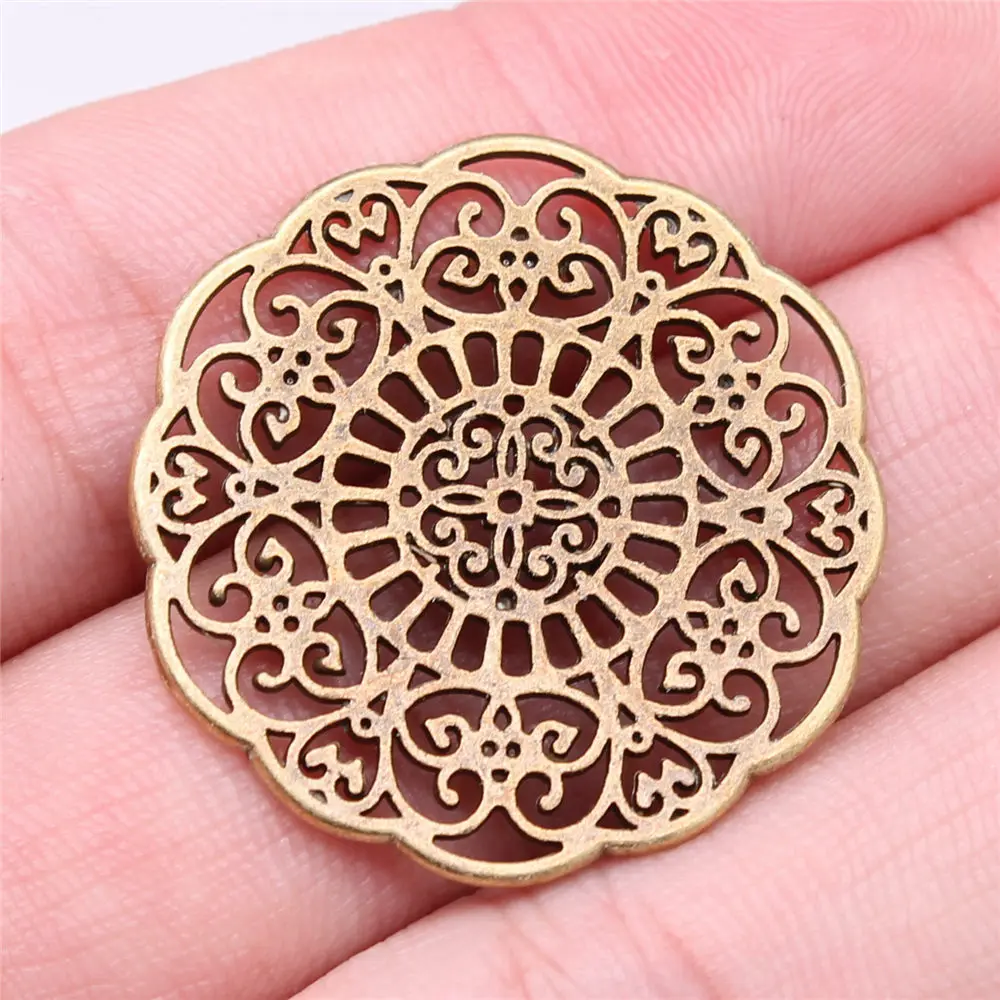 5pcs/lot Hollow Flower Pattern Charms For Jewelry Making Car Pendant