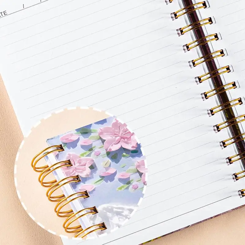 Cuaderno espiral, diario, pintura al óleo de mariposa, planificadores de escritura, cuadernos de tapa dura con pintura al óleo para mujeres y adultos