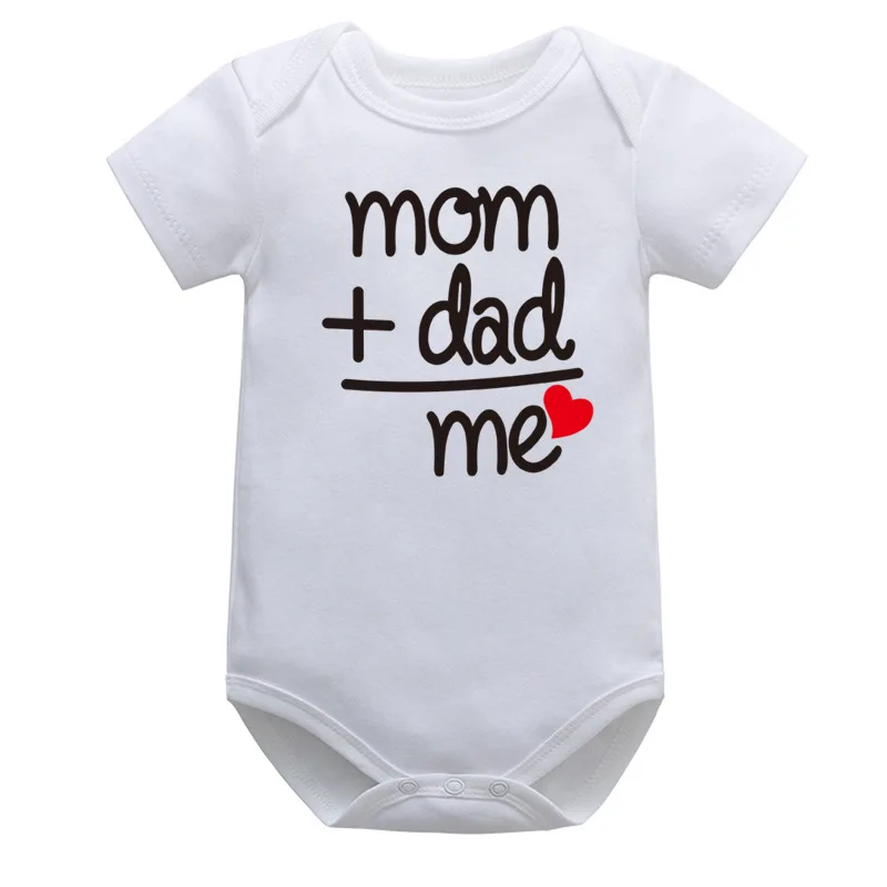 Neugeborenes Bodysuit-Mädchen Ich liebe Mama & Papa Brief druck Baby Stram pler Säugling Körper Kurzarm Overall Kleinkind bebe Junge Kleidung Outfit