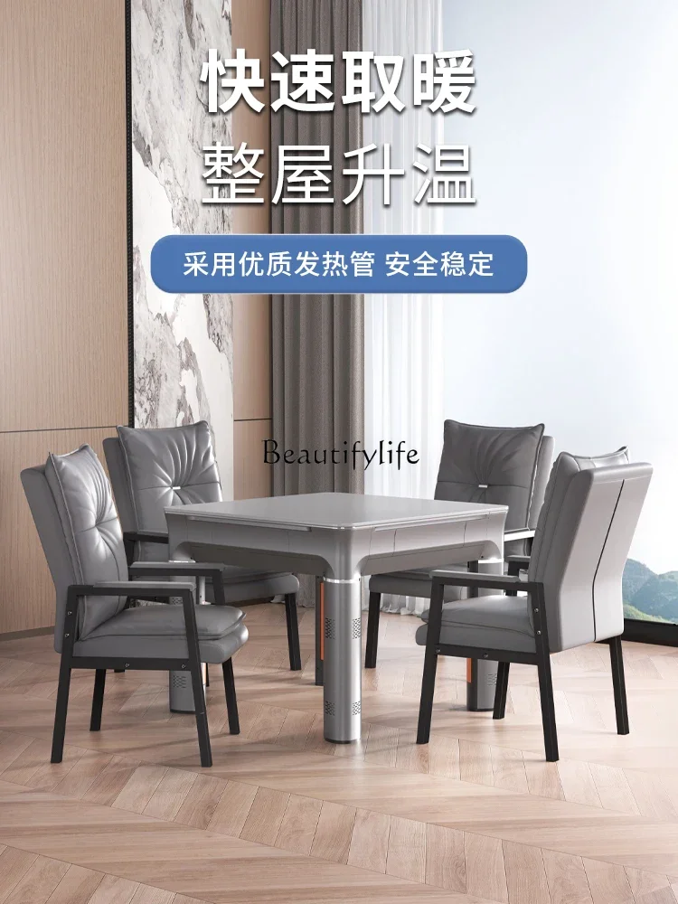 4*Four-sided heating dining table mahjong machine Automatic household dining table dual-purpose