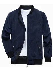 Fashion men's jacket Spring and autumn casual thin cardigan zipper stand collar top