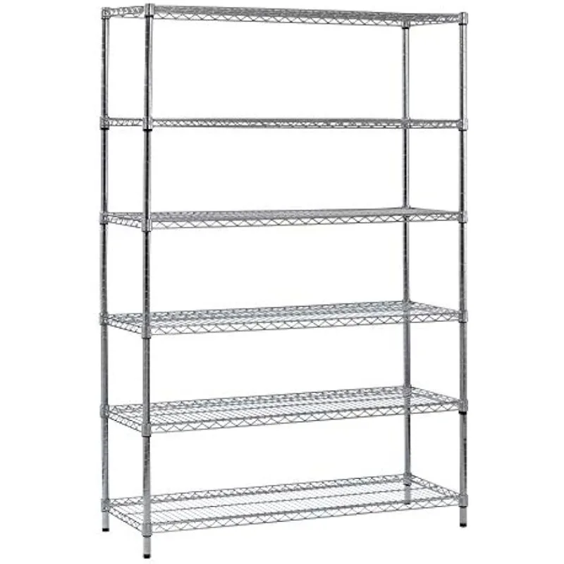 

Muscle Rack WS481872-Z Steel Shelving Unit, 6 Shelf, 48" Width, 72" Height, 18" Depth, Zinc