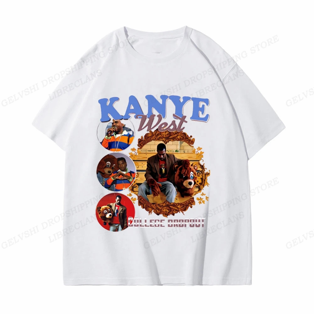 Rap singer Kanye West T-shirt Men's Women's Cotton T-shirt Boys Large iT Shirt Women's Top T-shirt Y2k Clothing Summer Camo