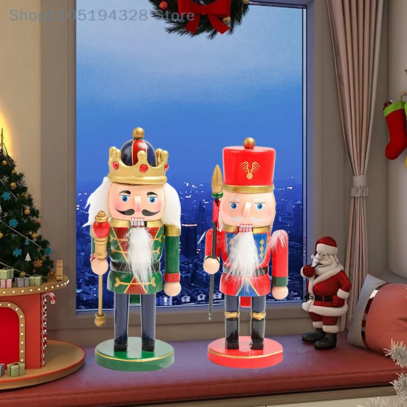 [FN] جندي كسارة البندق الخشبي لعيد الميلاد، شخصيات كسارة البندق المطلية التقليدية، حفلة عيد الميلاد القابلة للجمع للمنزل