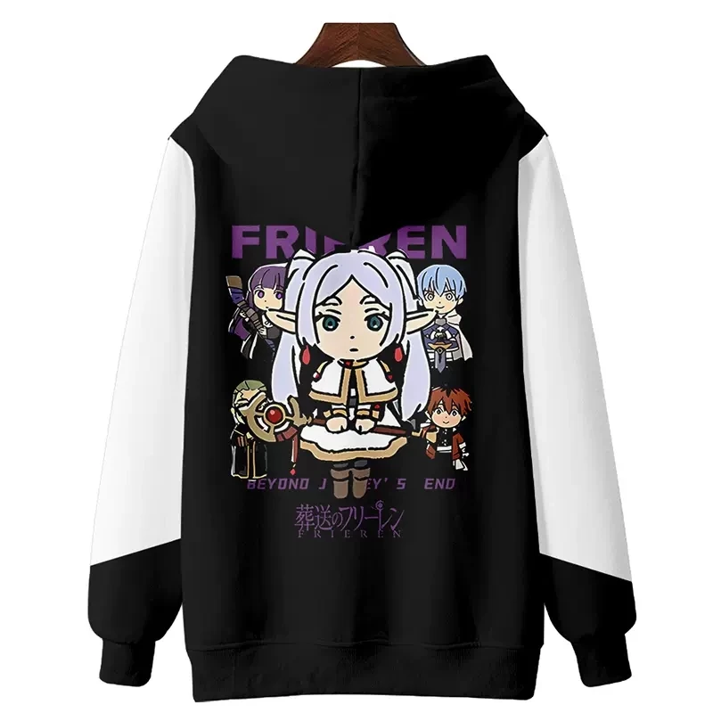 Anime Frieren at the Funeral Frieren Hooded Hoodie Autumn Winter Cosplay Costume Student Fashion Casual Coat Tops