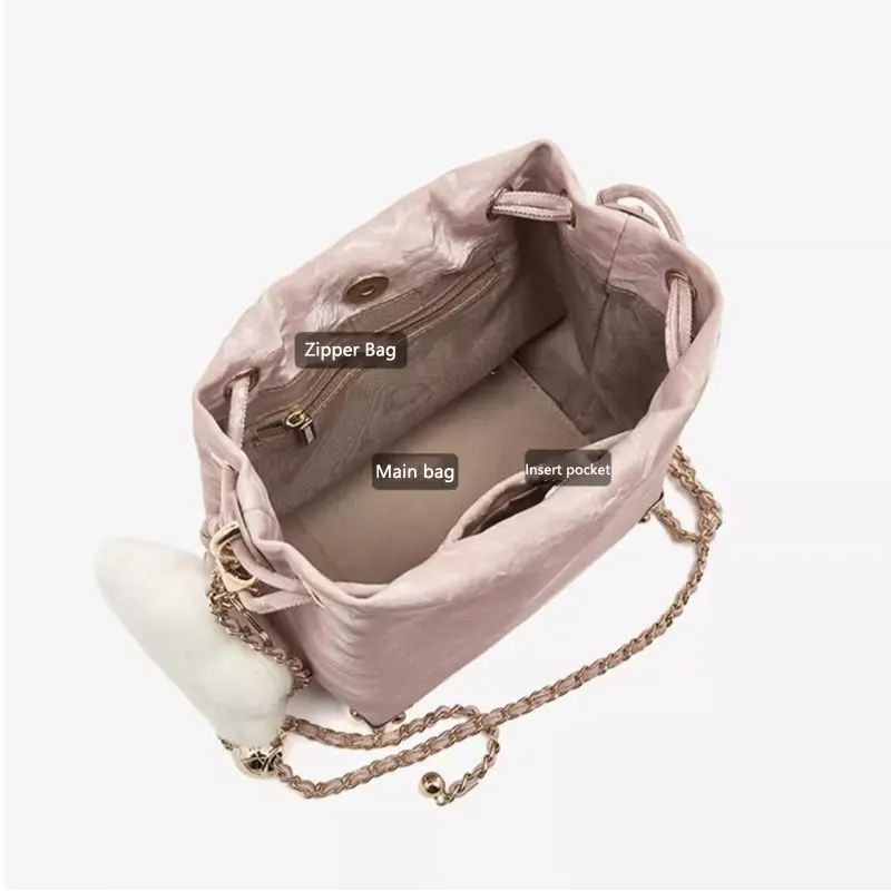 FOXER Summer Girl Mini Crossbody Bag Lady New Design PU Leather Messenger Bag Female Green Fashion Drawstring Shoulder Chain Bag