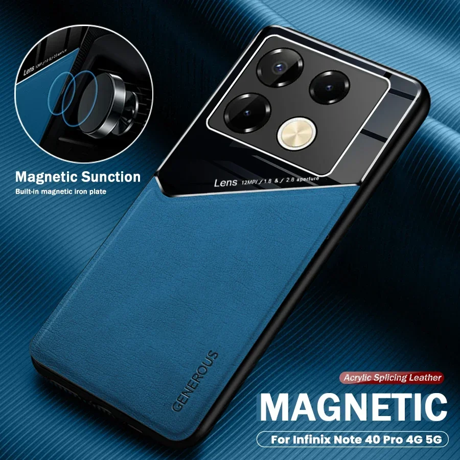 Skórzane etui na tył Infinix Note 40 Pro 4G 5G Etui TPU Miękki zderzak odporny na wstrząsy Coque Infini Note 40 Not 40 Pro+ Pro 5G Case — zdjęcie produktu 7