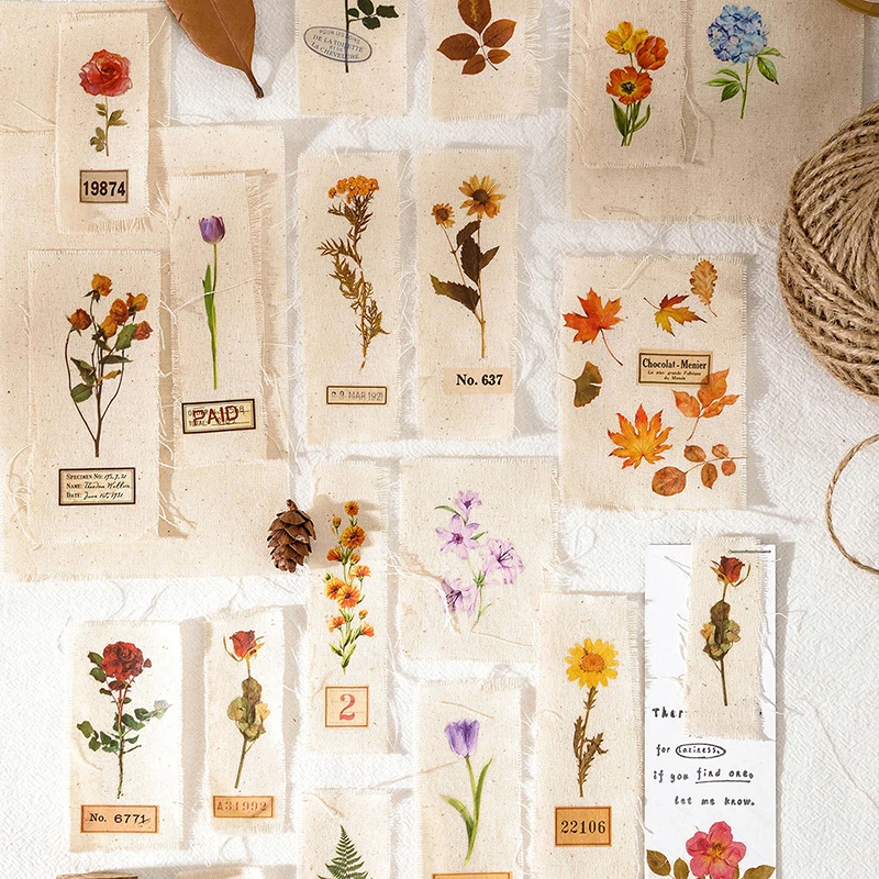 1set Vintage Rub On Transfers Plant Stickers Flower Decoration Sticker For Crafts Fabric Journaling Dairy Scrapbooking Planners