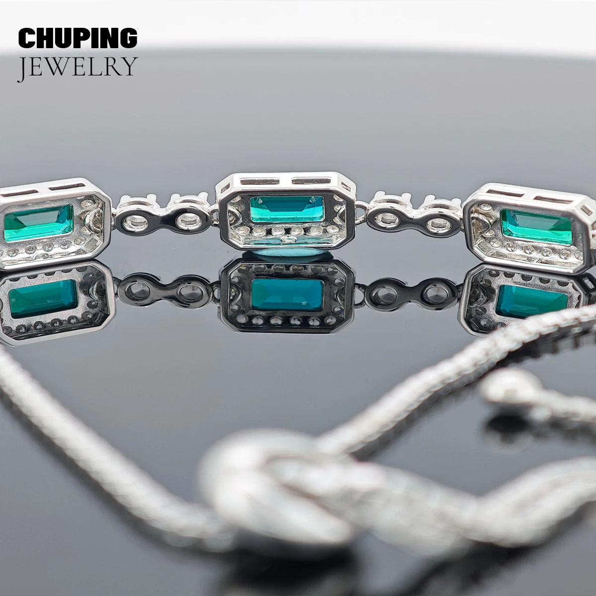 ChuPing Lab Ruby Lab Emerald S925 سوار فضي هدية للذكرى السنوية للنساء حفلة كلاسيكية عيد الحب أو هدية عيد ميلاد