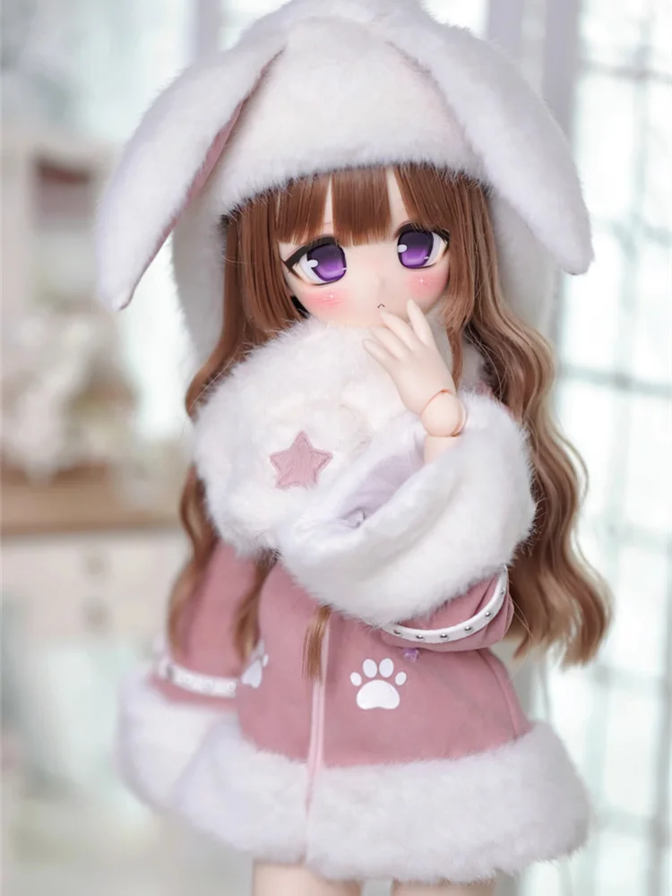Winter BJD Doll Clothes For 1/4 MSD MDD Doll Sweet Coat Outfit Doll Dress Up Gift Diy Clothes(Only Clothes No Doll)