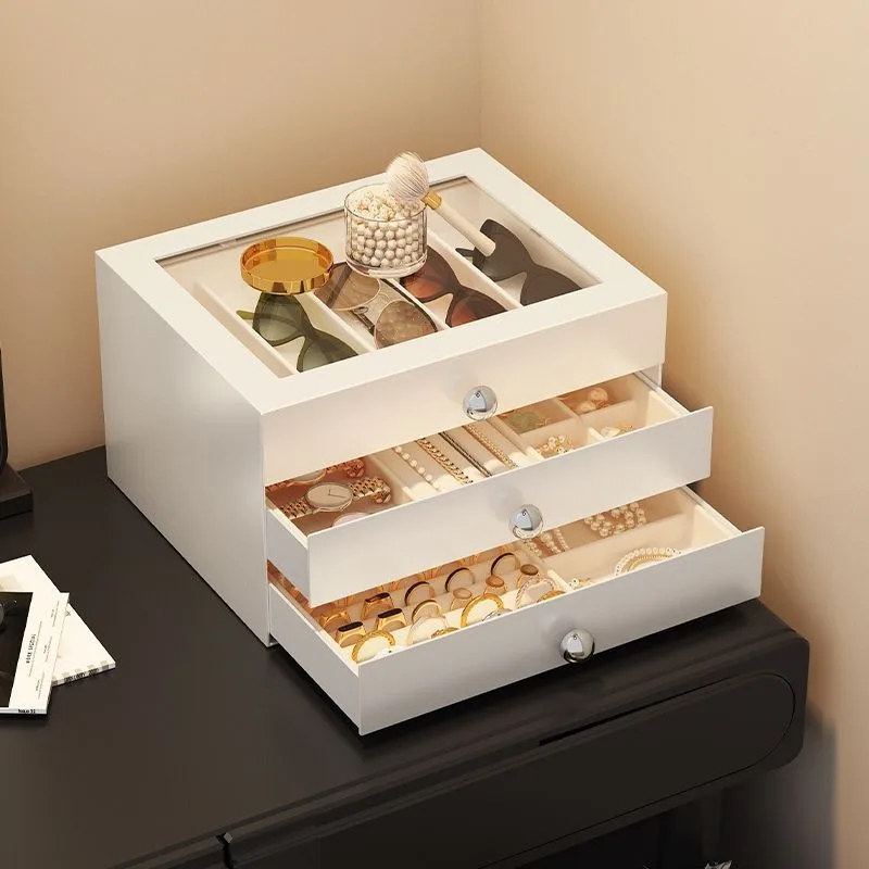 Desktop drawer storage box, premium integrated desktop jewelry box, new gold jewelry storage artifact