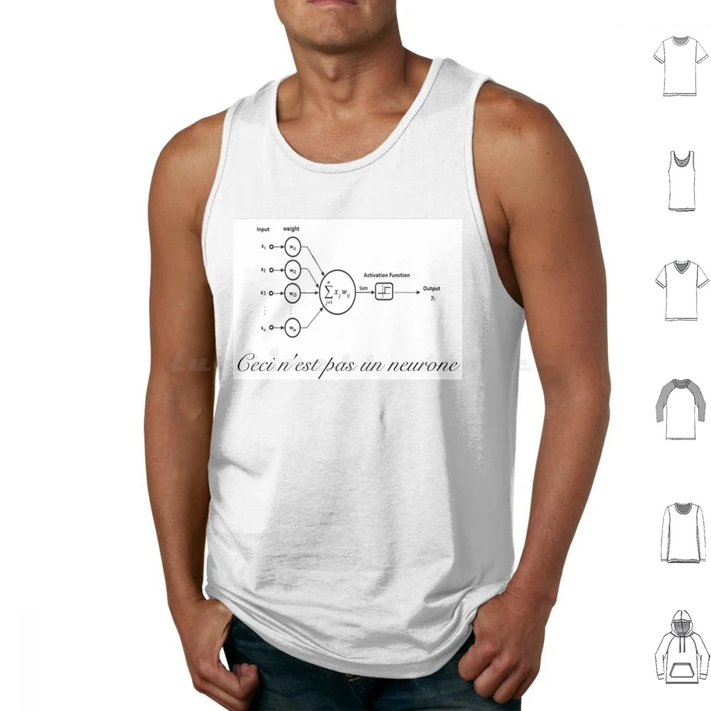 Ceci N’est Pas Un Neurone Tank Tops Vest Sleeveless Ai Neuron Biology Model Neural Ml Machine Intelligence