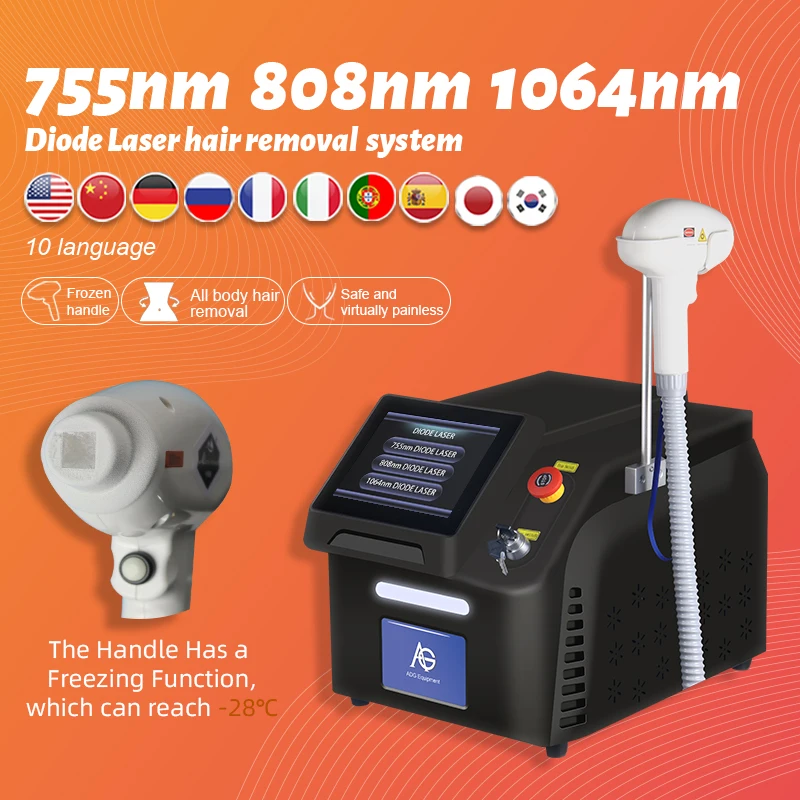 Multifunction Diode Hair Removal Laser Machine ICE 755 808 1064nm Hair Removal Skin Rejuvenation Permanent Removal Laser Machine