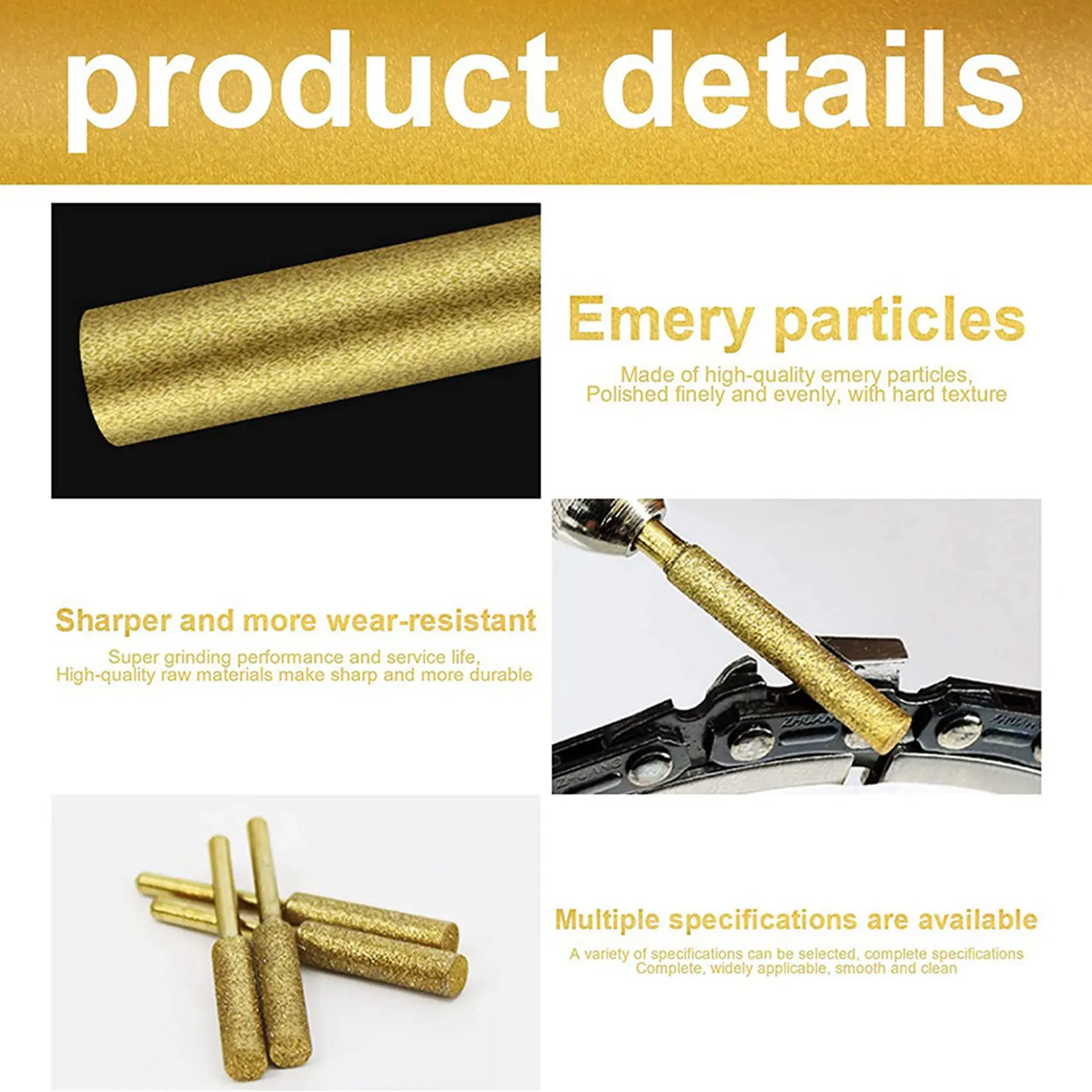 

A64T-Набор точилок для электрической бензопилы, 20 шт. алмазных заточных кругов с титановым покрытием, напильники высокой твердости 3/16 дюйма