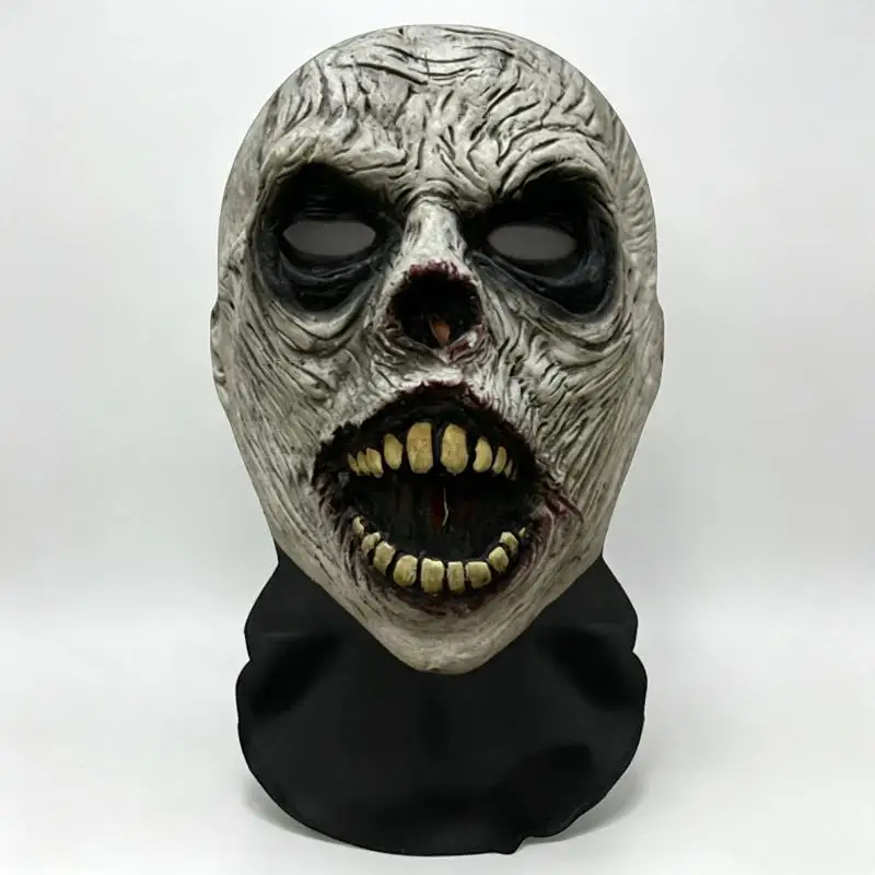 Halloween Ghost Face 3D Printed Mask Stretch Mesh Full Face Mask Skull Role Play Headdress Halloween Cosplay Horror