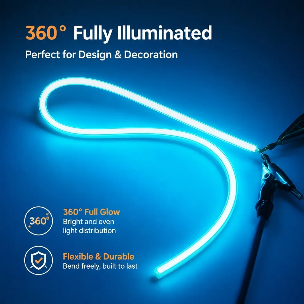 DC3V Ultra Slim LED Spiral Filament Diode Same-End Flexible Replacement Parts for Retro Edison Bulb DIY Decor Strip Lighting