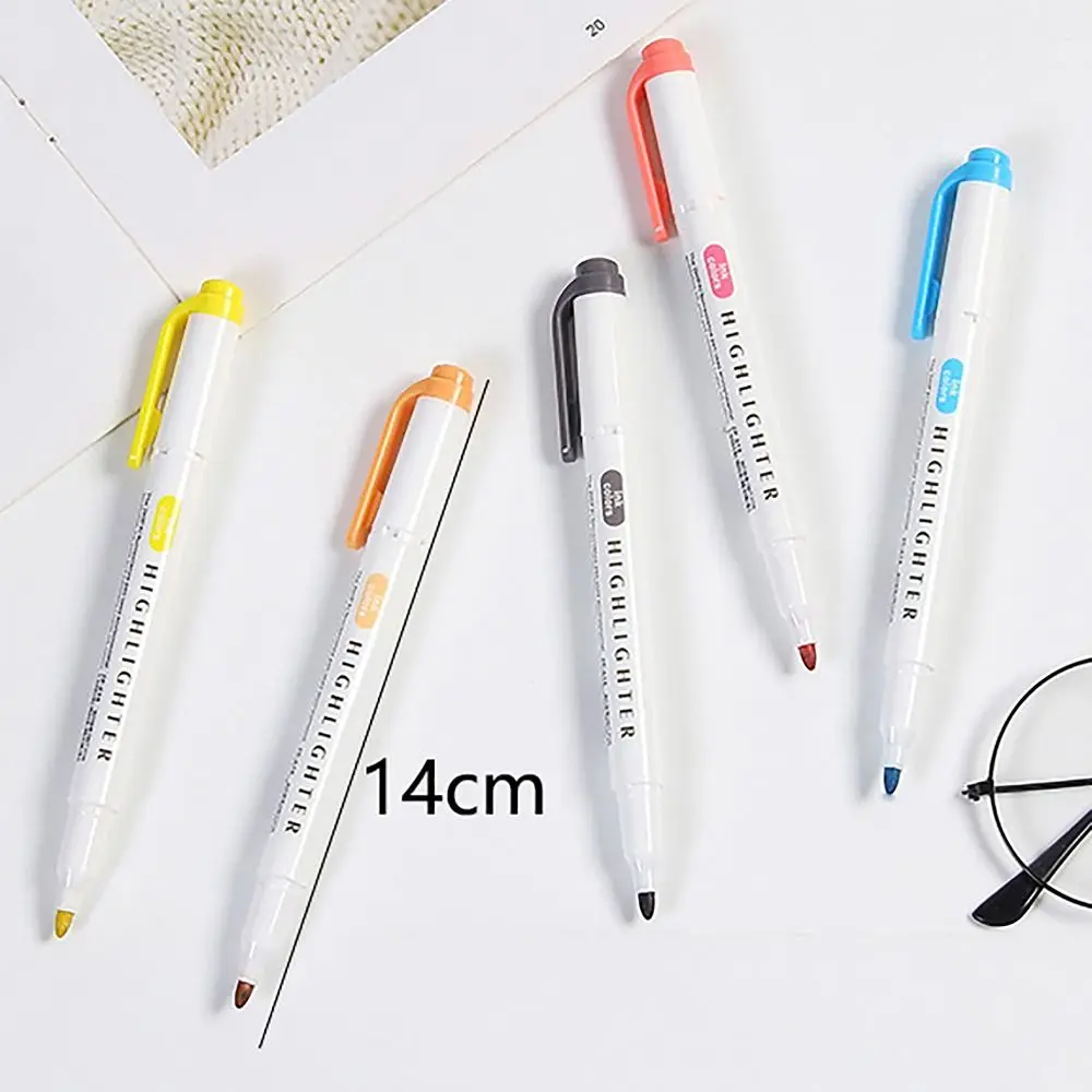 5/25pcs/set Double Headed Highlighter Pen Set Art Marker Student Stationery Fluorescent Pen Colored Markers Pens