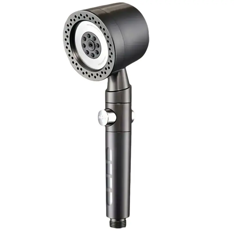 AA14 New New 5 Functions High Pressure Shower Head Shower Head Water Saving Handheld One Button Stop Gray