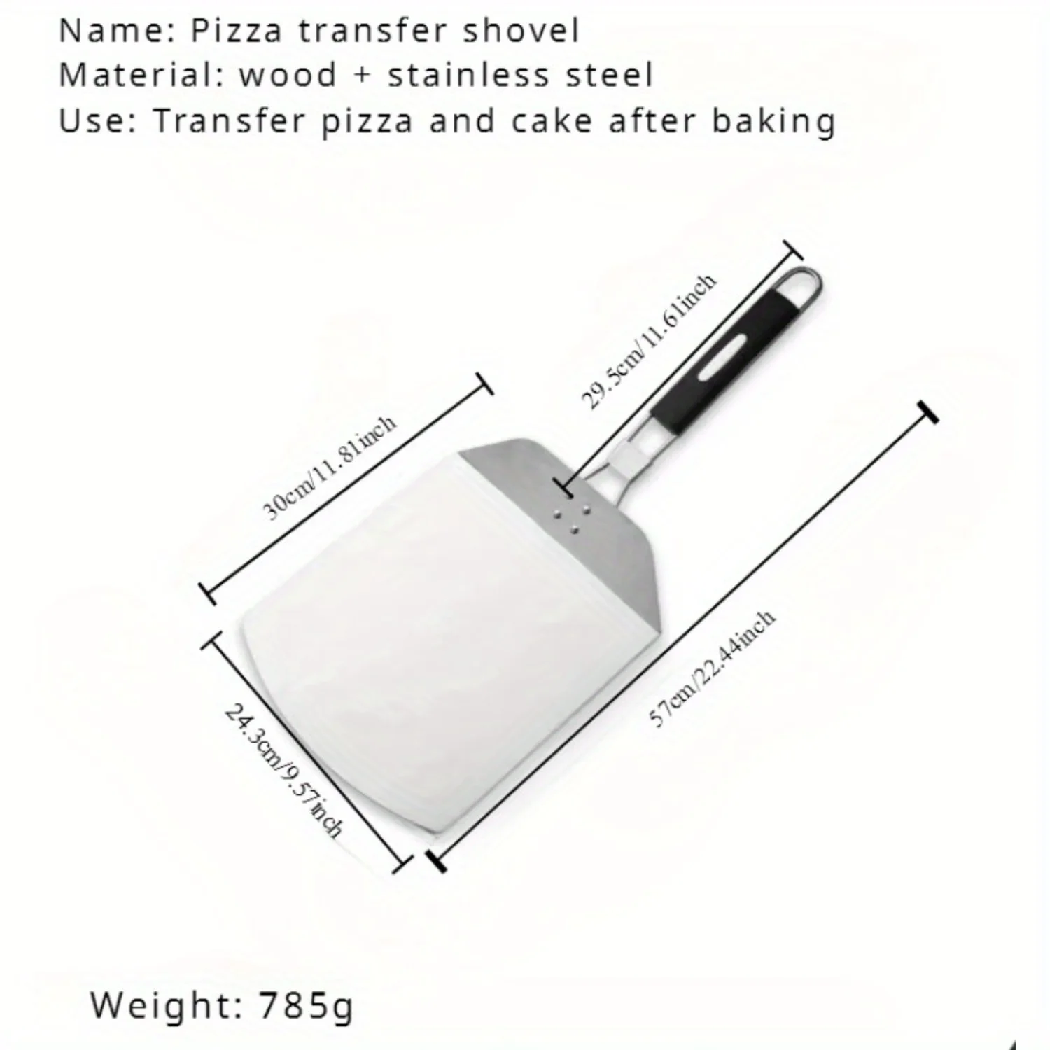 

Aluminum Pizza Peel 12" Non-Stick Perforated Pizza Paddle Lightweight Shovel for Easy Transfer