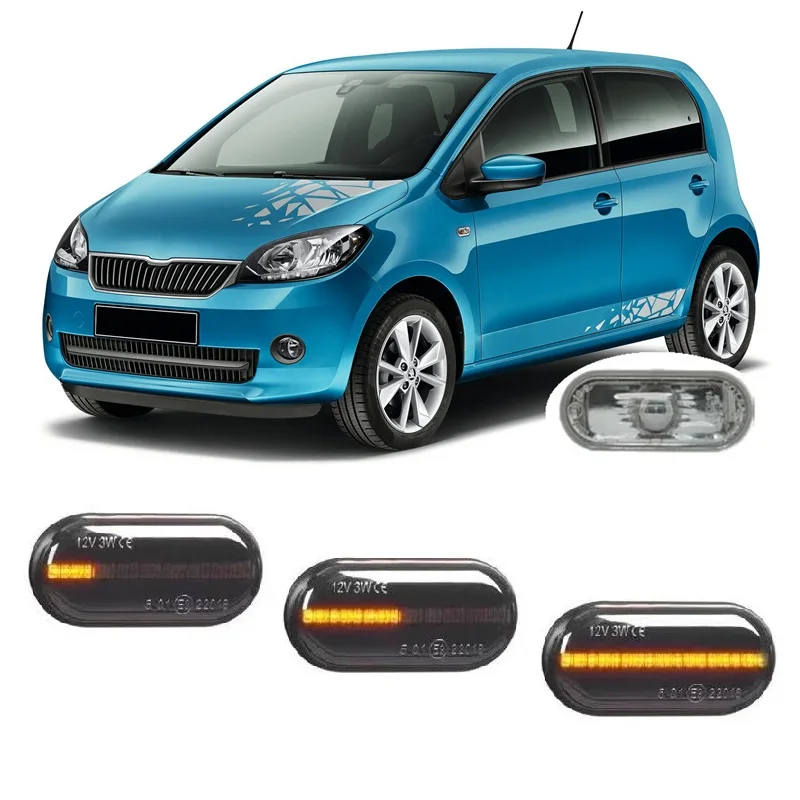 for Skoda Citigo 2011 2012 2013 2014 2015 2016 2017 2018 2019 Dynamic LED Indicator Side Marker Turn Signal Light Lamp