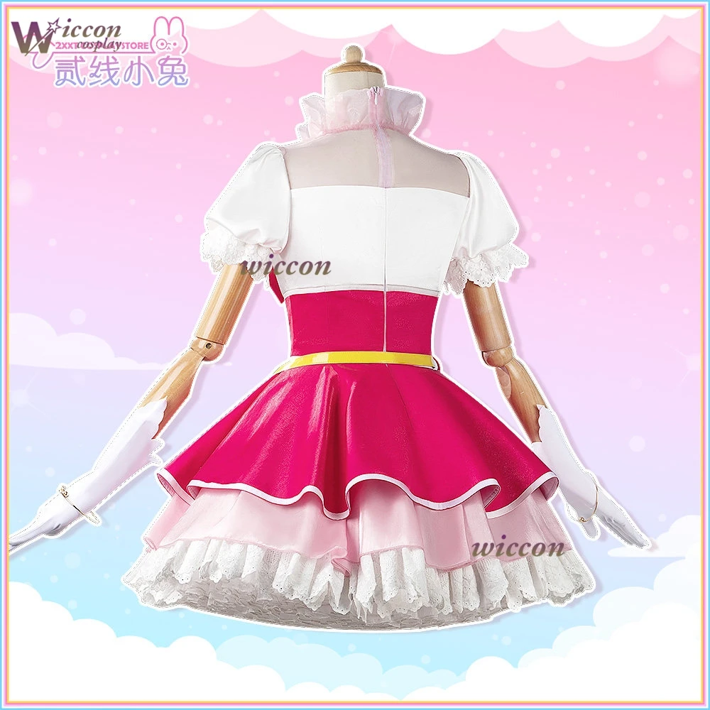 Cure Miracle Asahina Mirai Cosplay Costume Cos Pink kawaii Lolita dress Pretty Cure Haruka Cosplay Suit with Wig Shoes - view 4