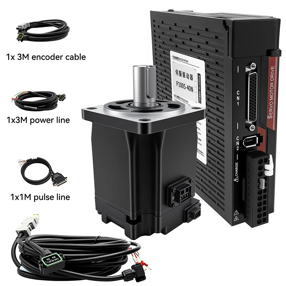 220V AC Servo Motor Driver Kit 100W/200W/400W/750W/1KW 17Bit Single Absolute Encoder 60/80mm Flange With Modbus RS485/EtherCAT