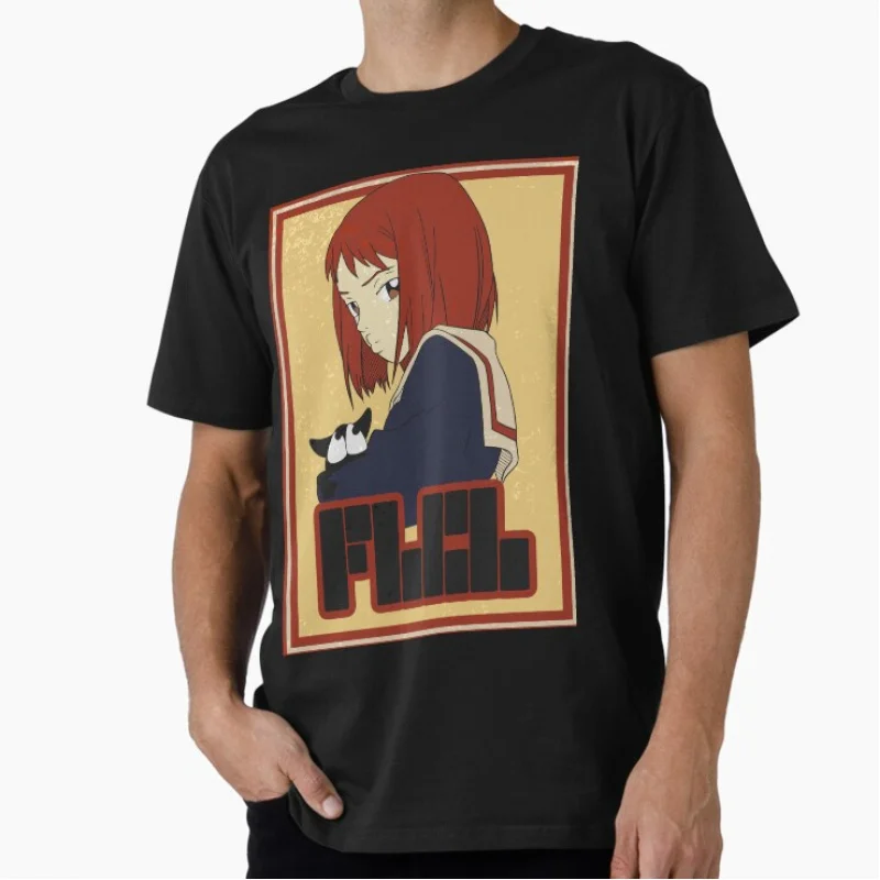 

MAMIMI FLCL TAKKUN CAT FLCL Manga Gift t shirt for Anime lover Fooly Cooly Graphic shirts Y2K clothes All size Tops Cartoon tee