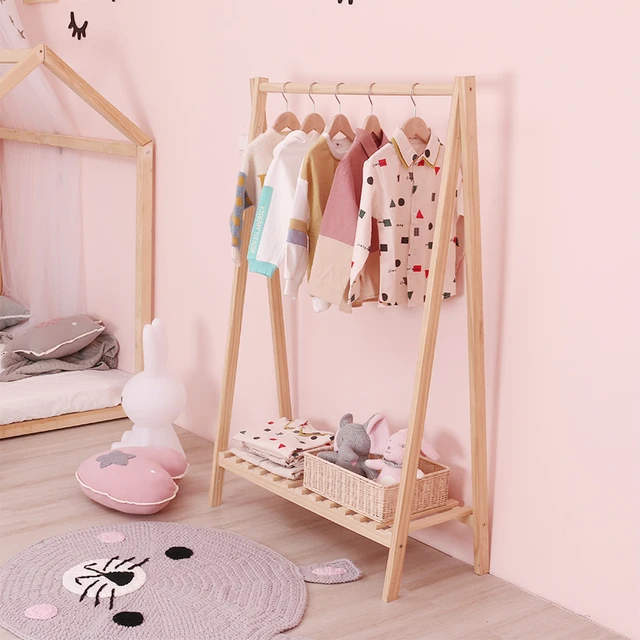 Perchero nordico Simple de madera maciza perchero creativo para el hogar dormitorio para ninos pared interior solucion de almacenamiento multifuncional AliExpress